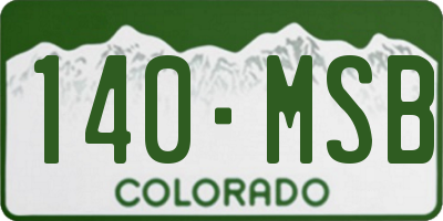 CO license plate 140MSB