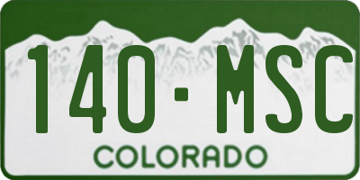 CO license plate 140MSC