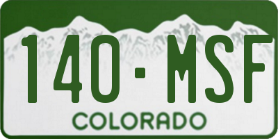 CO license plate 140MSF