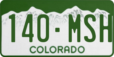CO license plate 140MSH