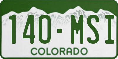 CO license plate 140MSI