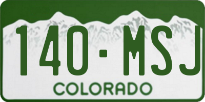 CO license plate 140MSJ