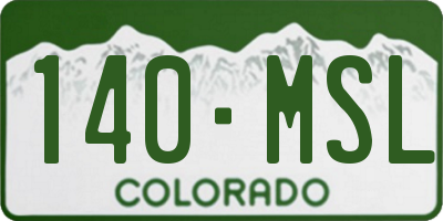 CO license plate 140MSL