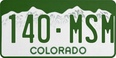 CO license plate 140MSM