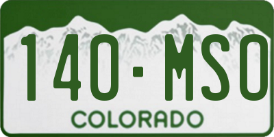 CO license plate 140MSO