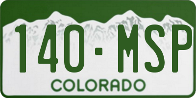 CO license plate 140MSP