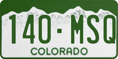 CO license plate 140MSQ
