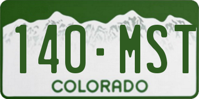 CO license plate 140MST