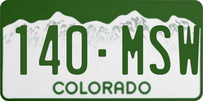 CO license plate 140MSW