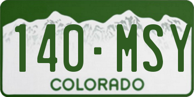 CO license plate 140MSY