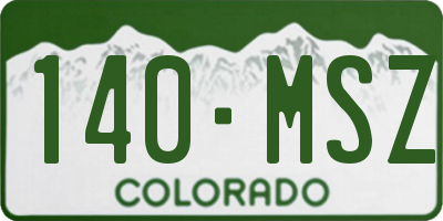 CO license plate 140MSZ