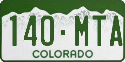 CO license plate 140MTA