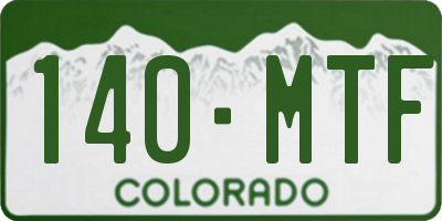 CO license plate 140MTF