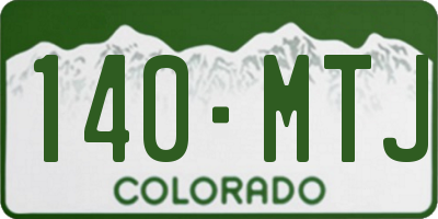 CO license plate 140MTJ
