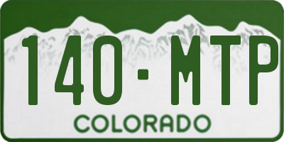 CO license plate 140MTP