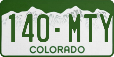 CO license plate 140MTY