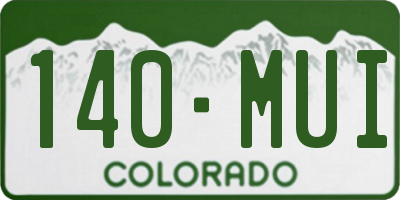 CO license plate 140MUI