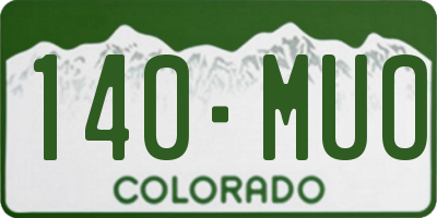 CO license plate 140MUO