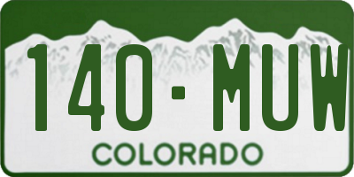 CO license plate 140MUW