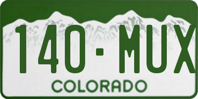 CO license plate 140MUX