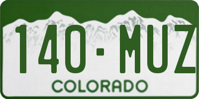 CO license plate 140MUZ