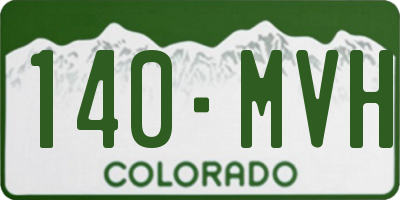 CO license plate 140MVH