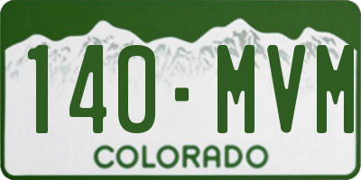 CO license plate 140MVM
