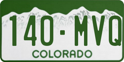 CO license plate 140MVQ
