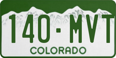 CO license plate 140MVT