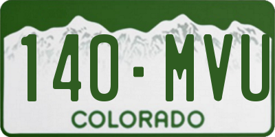 CO license plate 140MVU