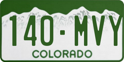 CO license plate 140MVY