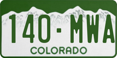 CO license plate 140MWA