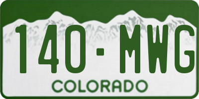 CO license plate 140MWG