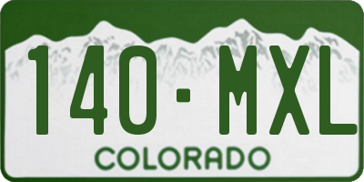 CO license plate 140MXL