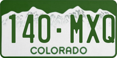 CO license plate 140MXQ