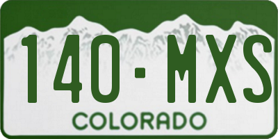 CO license plate 140MXS