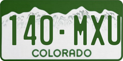CO license plate 140MXU