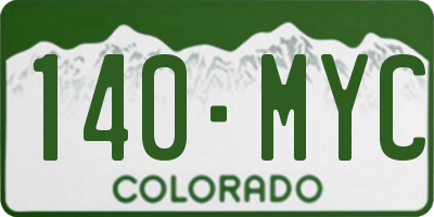 CO license plate 140MYC
