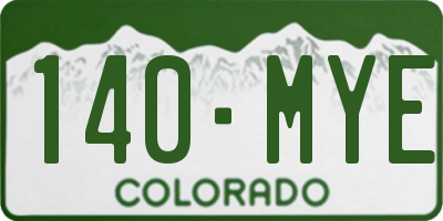 CO license plate 140MYE