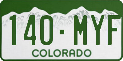 CO license plate 140MYF