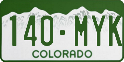 CO license plate 140MYK