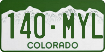 CO license plate 140MYL