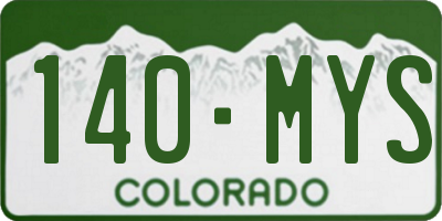 CO license plate 140MYS