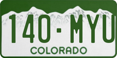 CO license plate 140MYU