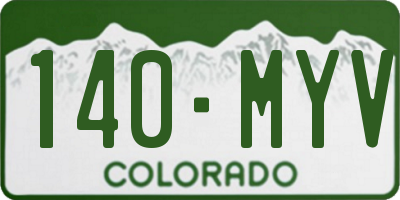 CO license plate 140MYV