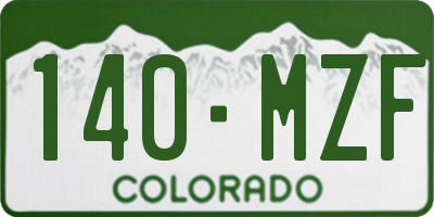 CO license plate 140MZF