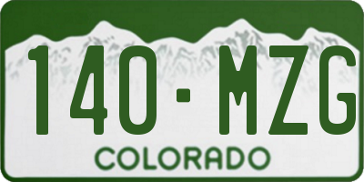 CO license plate 140MZG