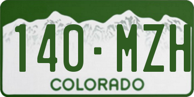 CO license plate 140MZH