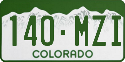 CO license plate 140MZI
