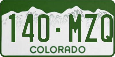 CO license plate 140MZQ